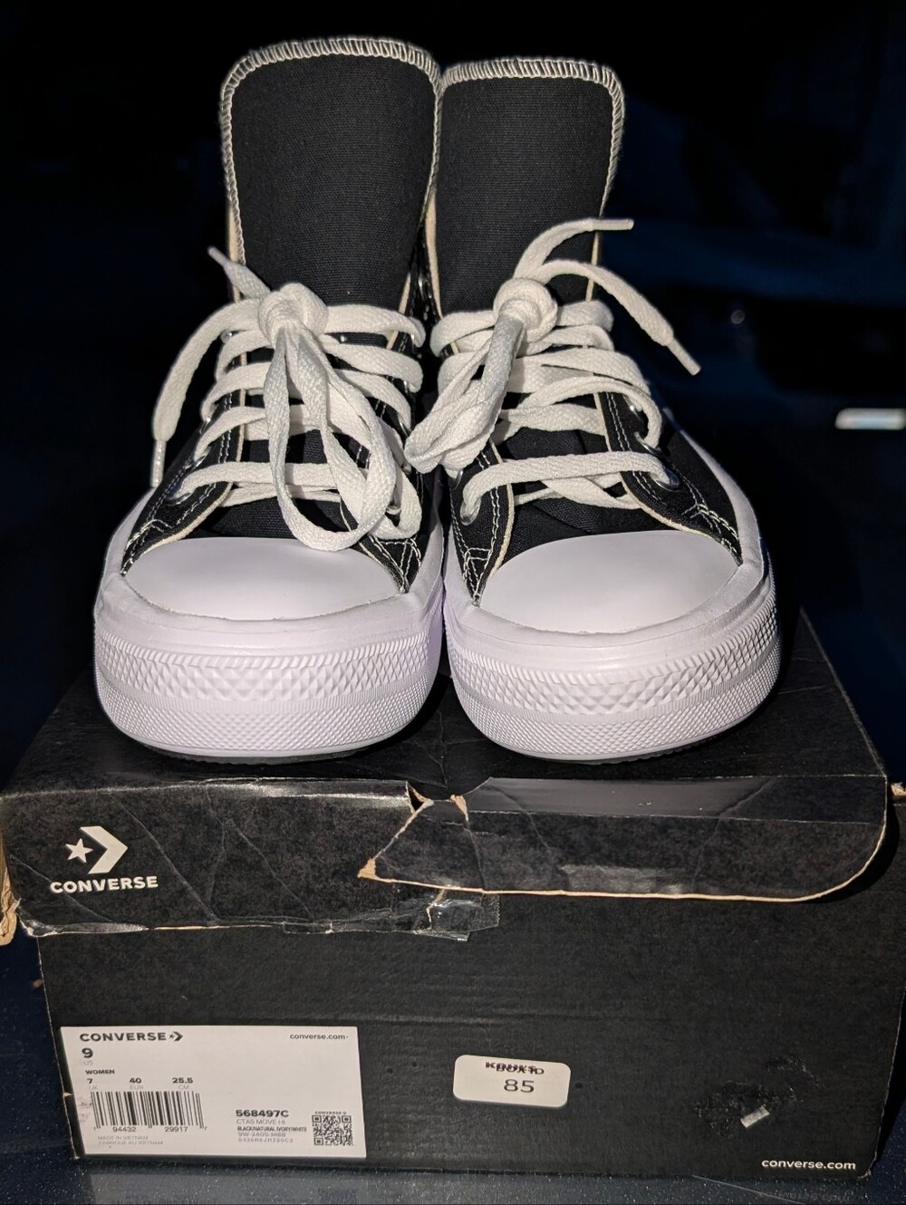 NIB Converse Chuck Taylor All Star Move Platform High Top Black Sneaker 7M/9W - Picture 5 of 11